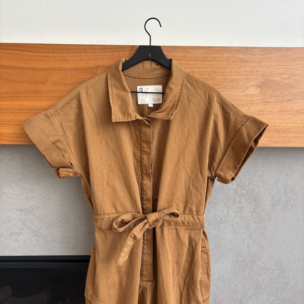 PILCRO Short-sleeve Wing Jumpsuit In Brown, Size M - Picture 5 of 16